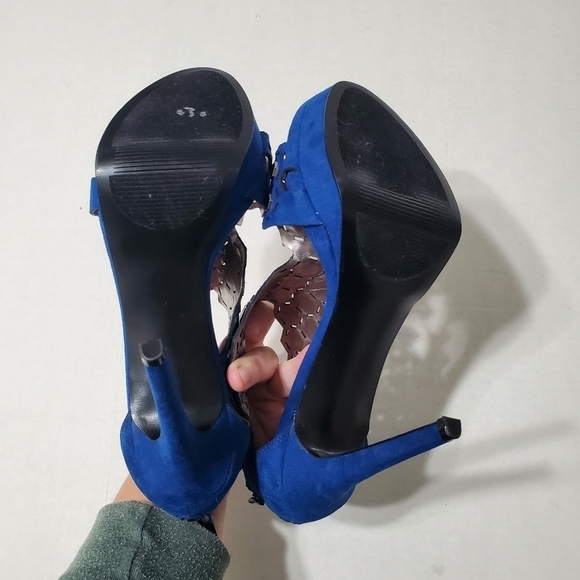 CARLOS SANTANA Saracina Heeled Sandals in Blue Size 7 - Picture 7 of 11